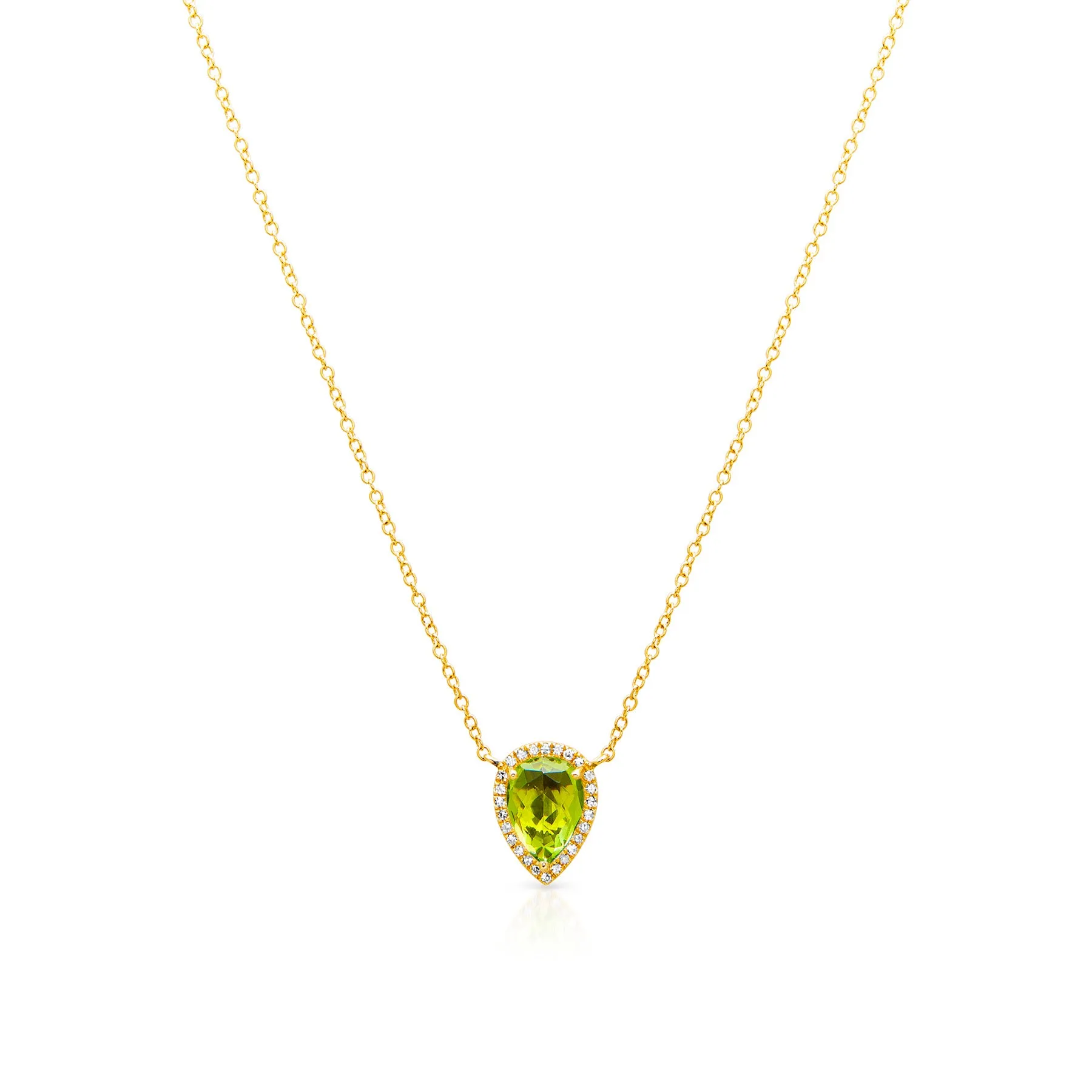 14KT Yellow Gold Peridot Diamond Sophie Necklace