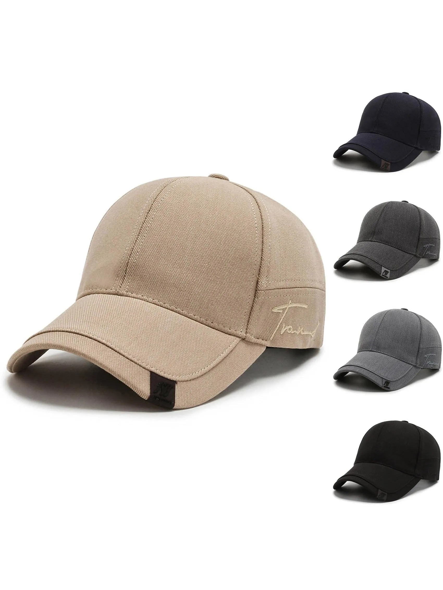 1pc Men's Fashionable Simple Casual Sunshade Curved Brim Baseball Cap, Suitable For Daily Wear