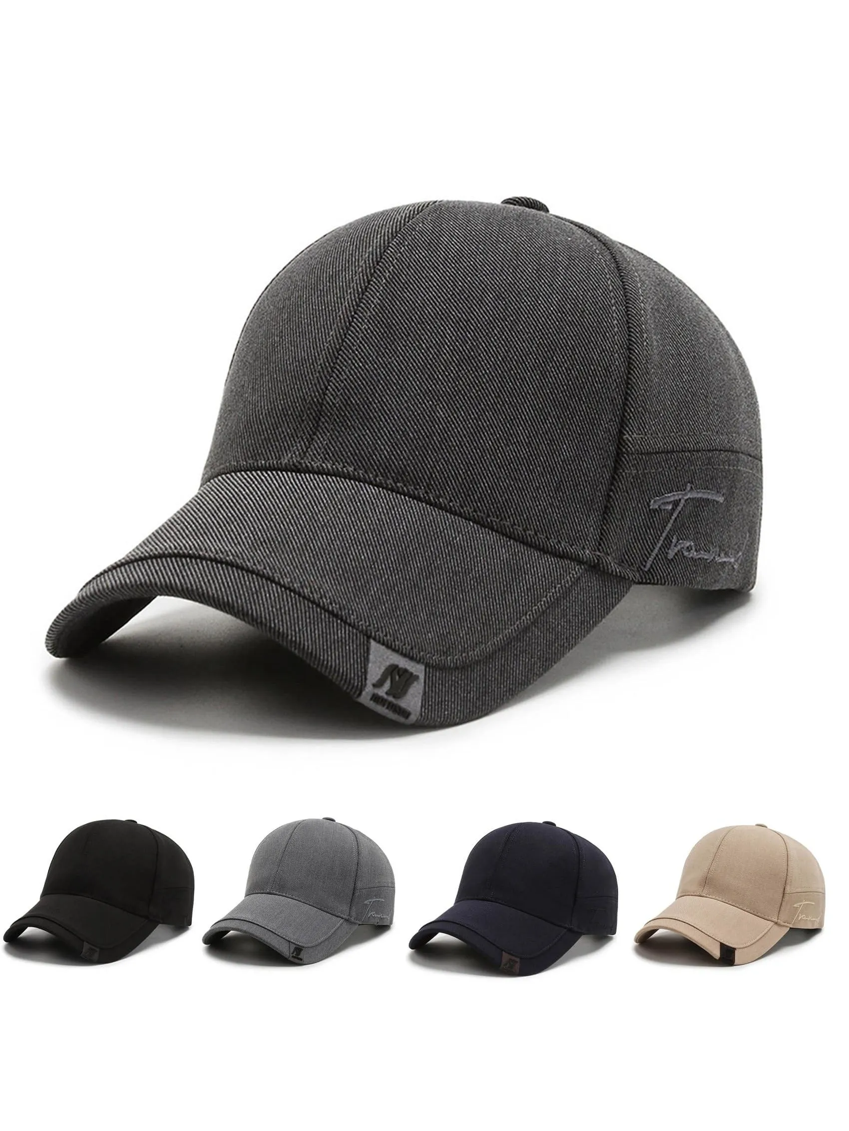 1pc Men's Fashionable Simple Casual Sunshade Curved Brim Baseball Cap, Suitable For Daily Wear