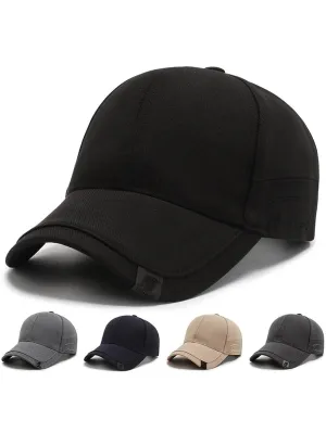 1pc Men's Fashionable Simple Casual Sunshade Curved Brim Baseball Cap, Suitable For Daily Wear