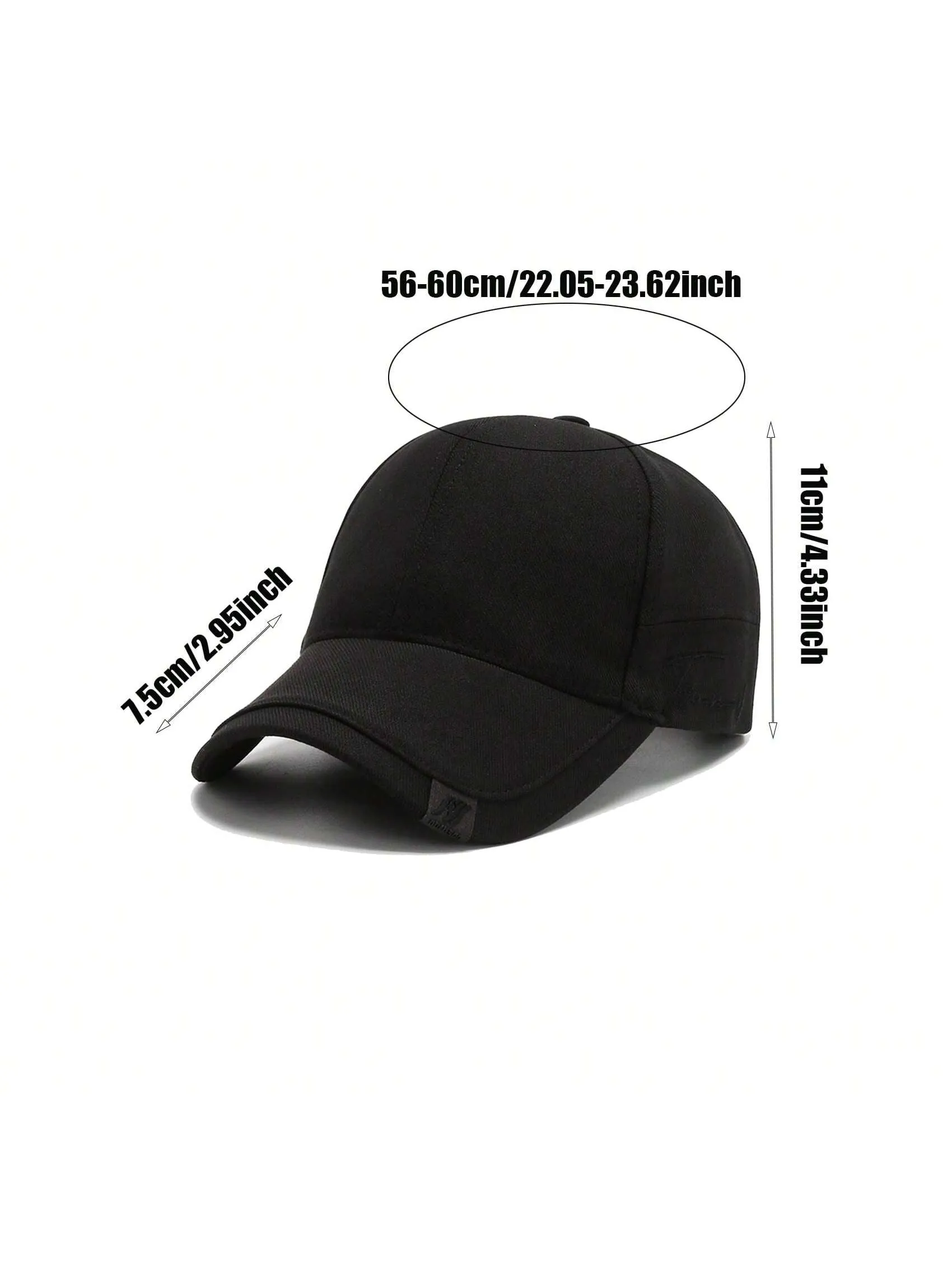 1pc Men's Fashionable Simple Casual Sunshade Curved Brim Baseball Cap, Suitable For Daily Wear