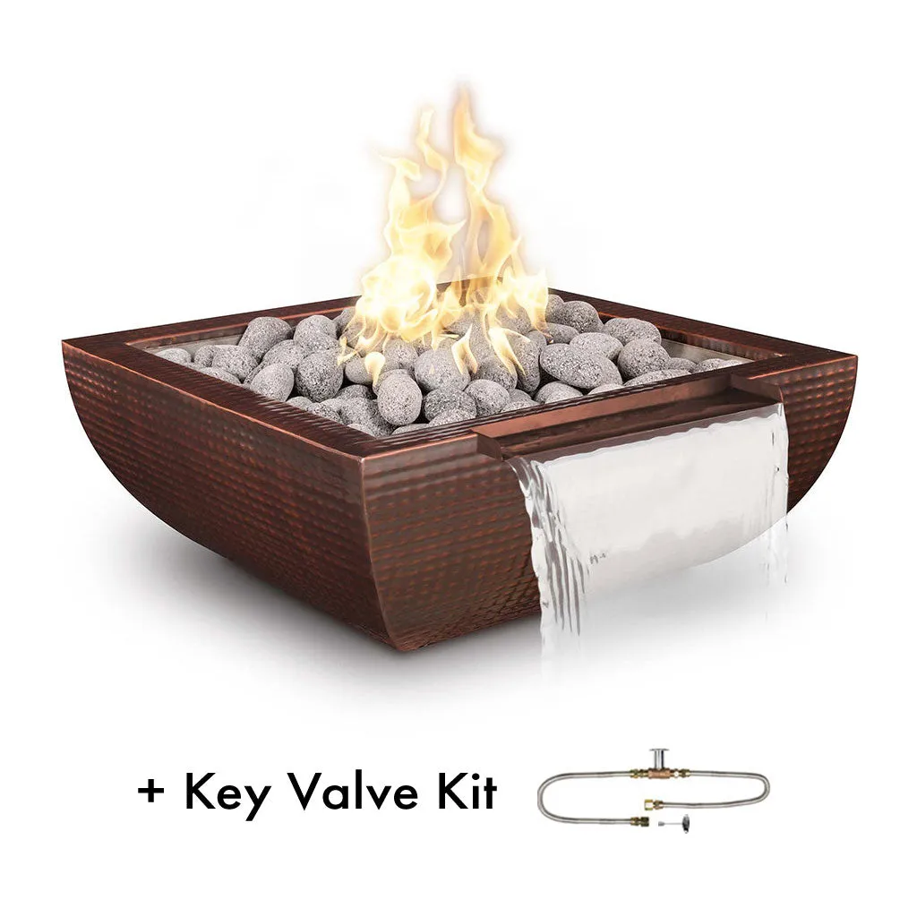 Avalon Hammered Copper Fire and Water Bowl - Pool Feature