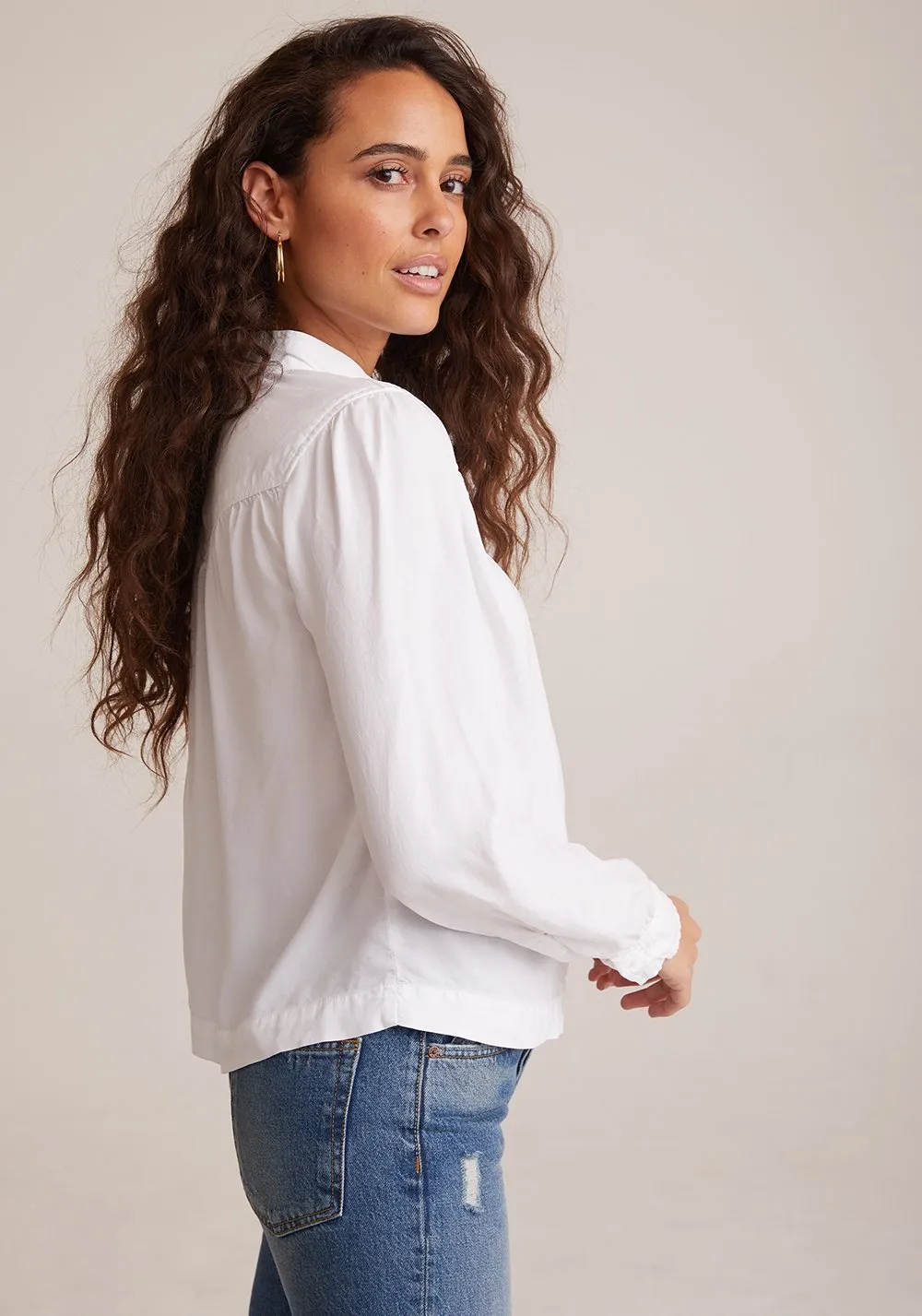 BELLA DAHL - Button Front Prairie Shirt in White