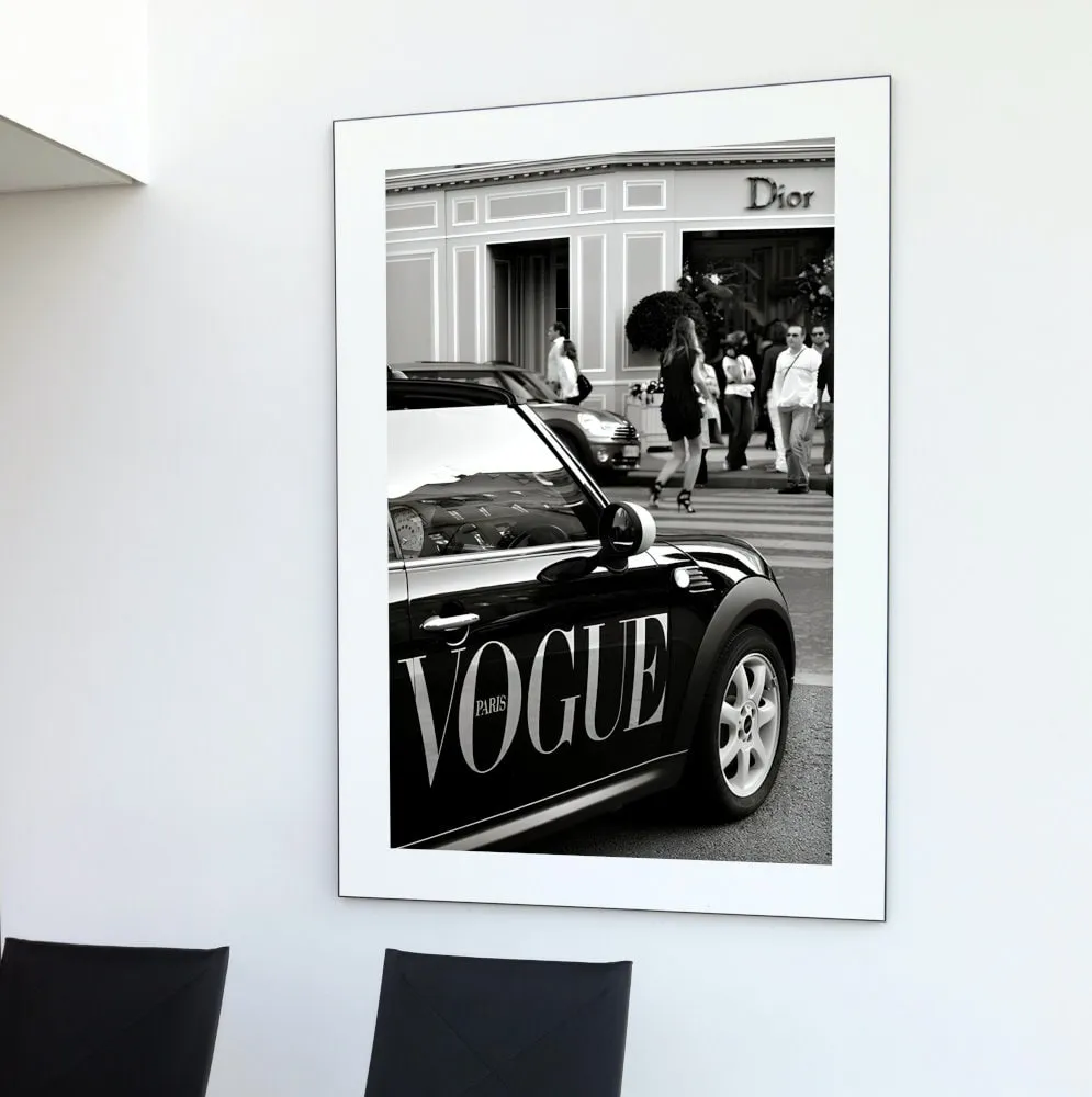 Black And White Vogue Cooper Poster PRINTABLE WALL ART, Fashion Wall Art, Luxury Fashion Poster, Trendy Wall Art, Car PRINTABLE ART, Vogue Poster