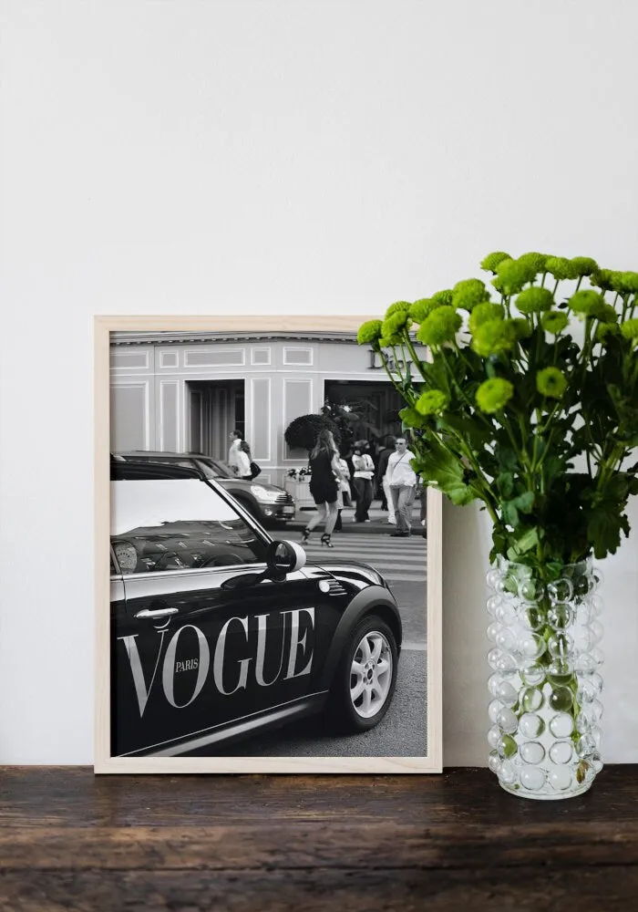 Black And White Vogue Cooper Poster PRINTABLE WALL ART, Fashion Wall Art, Luxury Fashion Poster, Trendy Wall Art, Car PRINTABLE ART, Vogue Poster