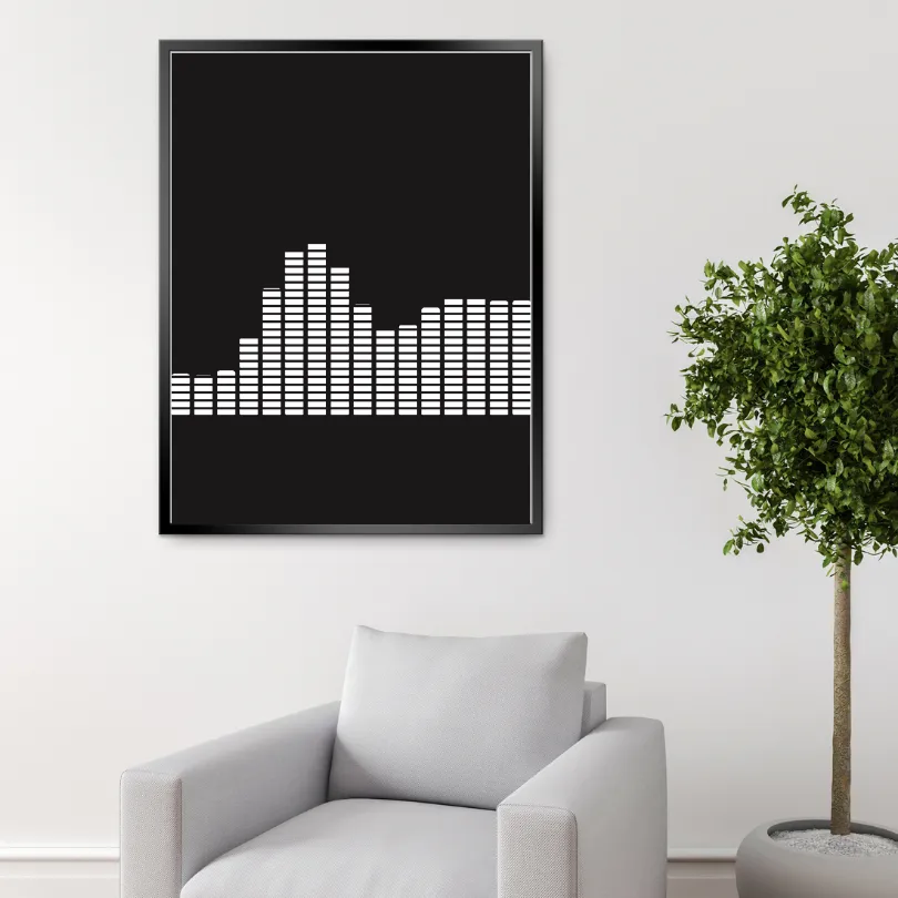 Black And White Waveform Print PRINTABLE ART, Alternative Wall Art, Audiowave, Gift For Music Lovers, Minimalist Wall Art, Black And White Print