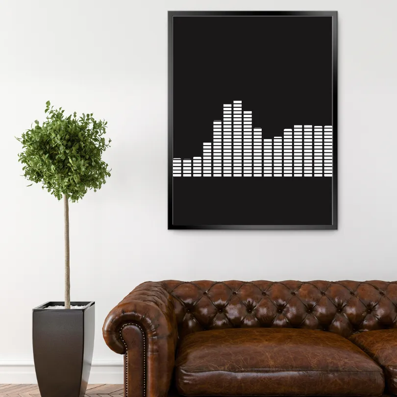 Black And White Waveform Print PRINTABLE ART, Alternative Wall Art, Audiowave, Gift For Music Lovers, Minimalist Wall Art, Black And White Print