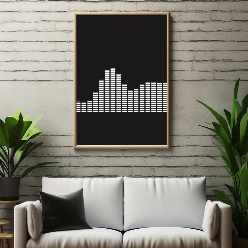 Black And White Waveform Print PRINTABLE ART, Alternative Wall Art, Audiowave, Gift For Music Lovers, Minimalist Wall Art, Black And White Print