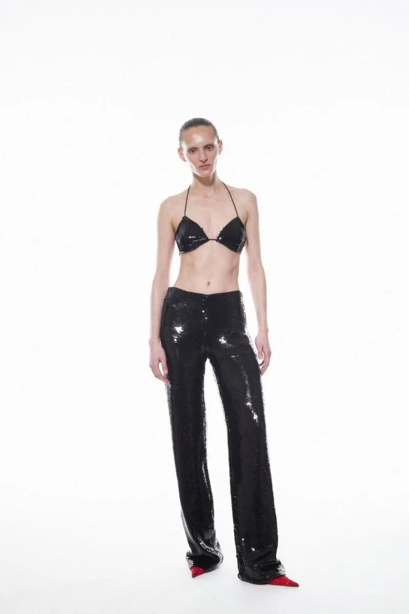 BLACK JADE SEQUINNED PANTS