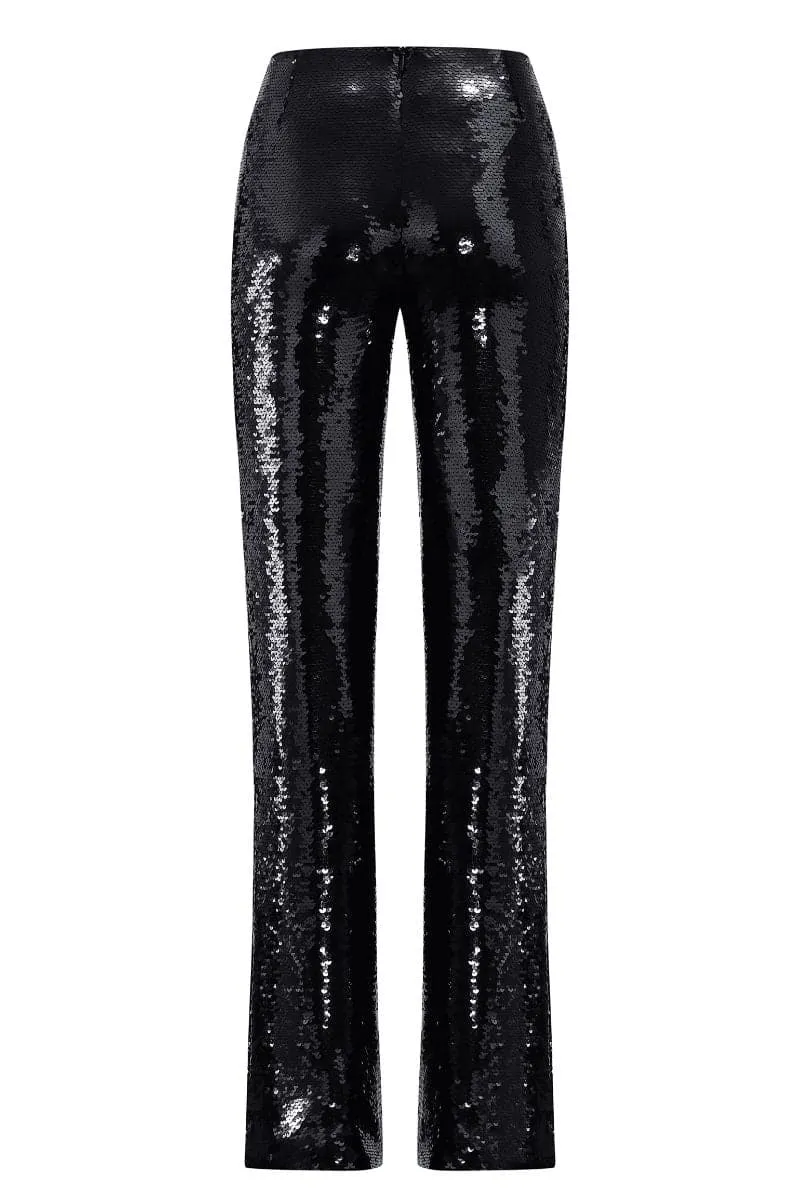 BLACK JADE SEQUINNED PANTS