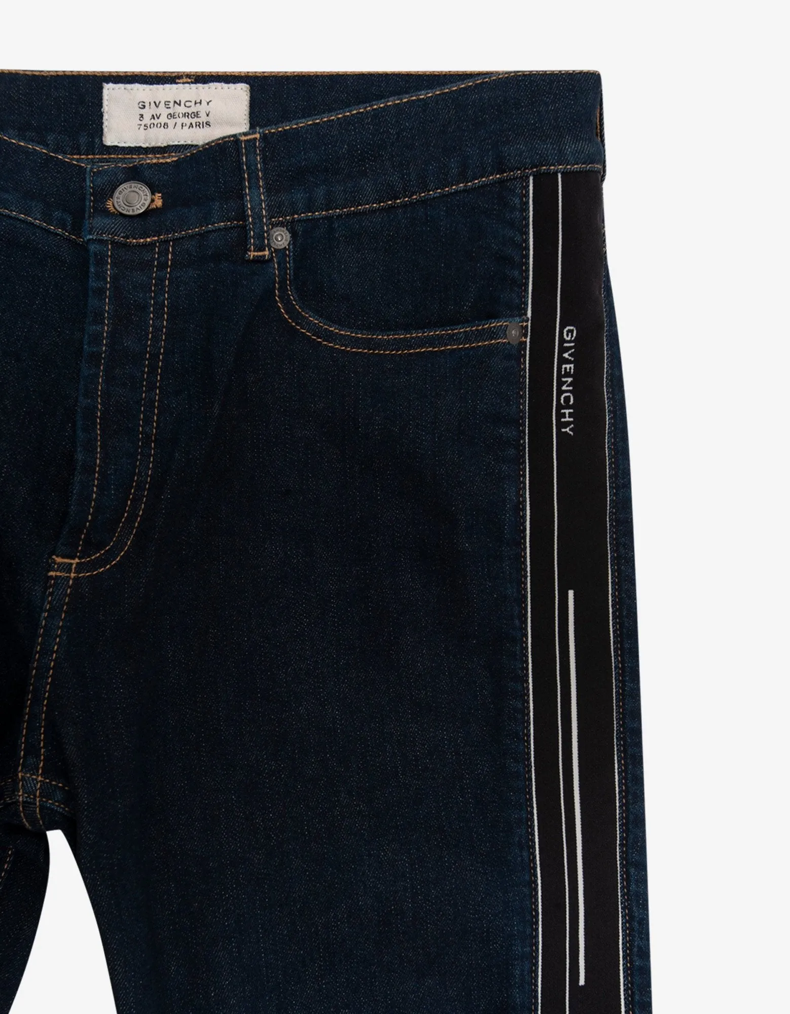 Blue Slim Jeans with Logo Bands