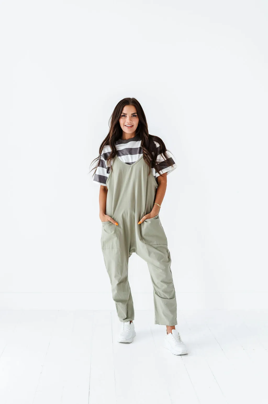 Carly Casual Jumpsuit In Sage