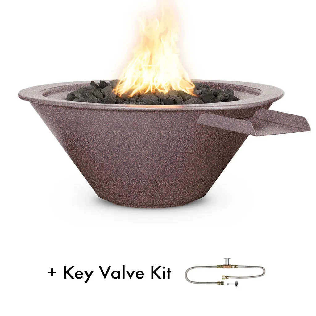 Cazo 24" Round Fire and Water Bowl, Powder Coated Metal - Pool Feature