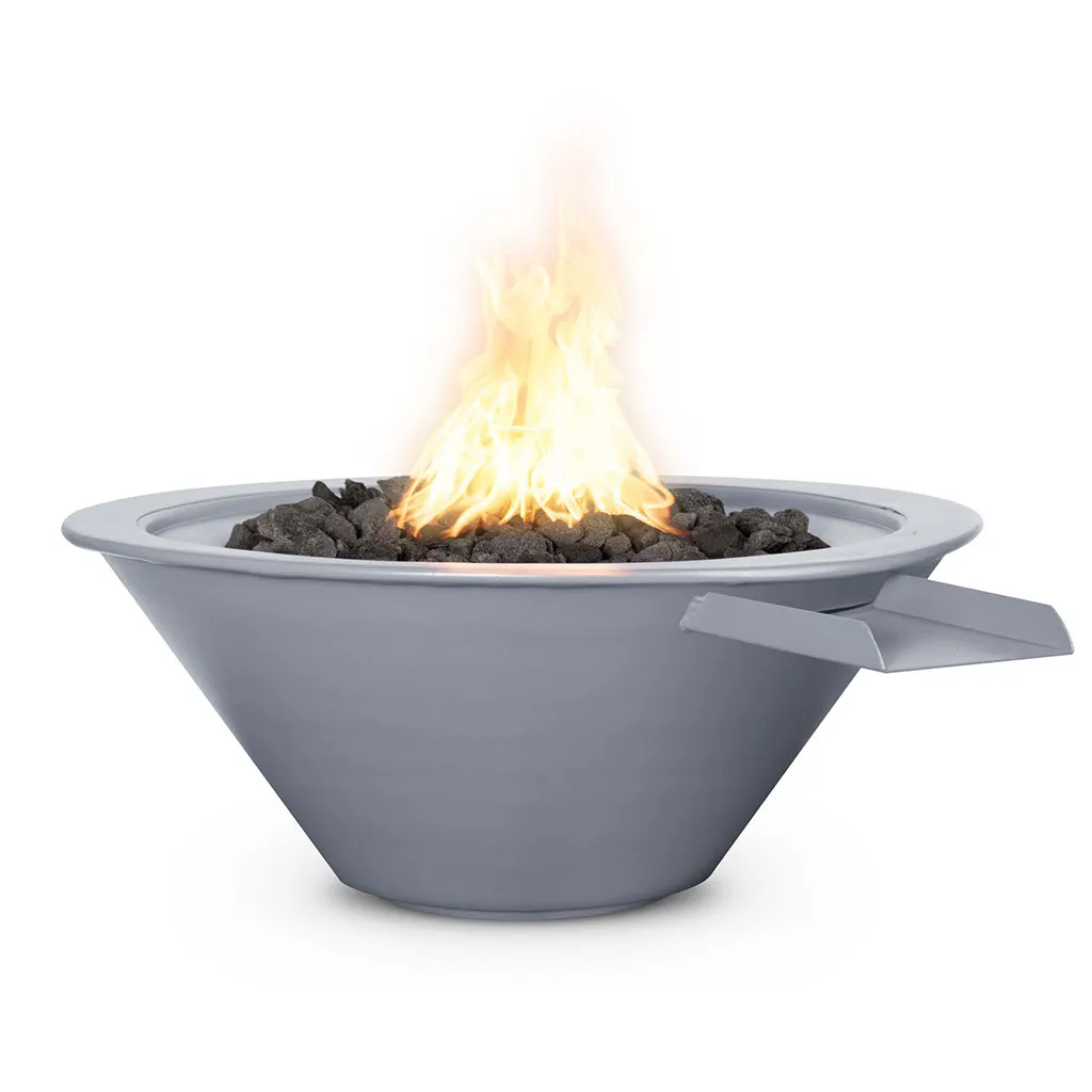 Cazo 24" Round Fire and Water Bowl, Powder Coated Metal - Pool Feature