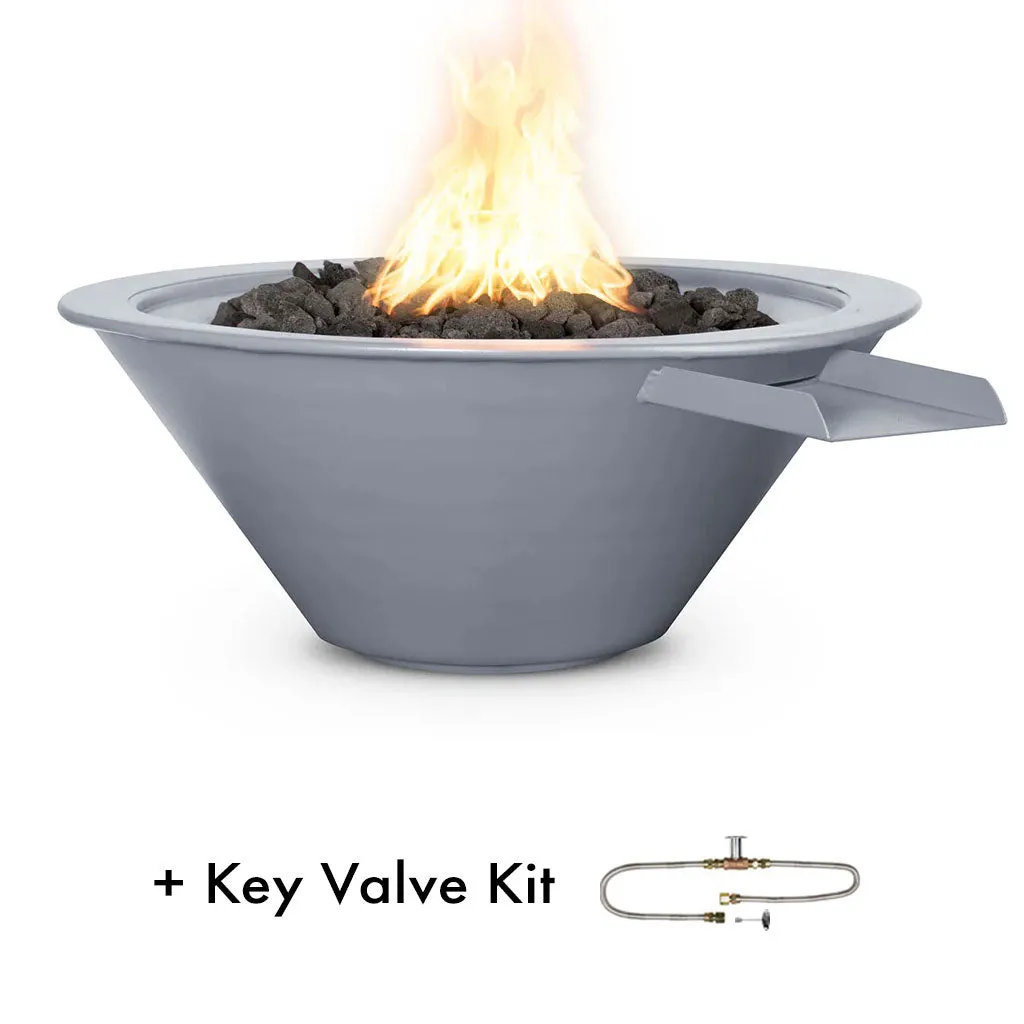 Cazo 24" Round Fire and Water Bowl, Powder Coated Metal - Pool Feature