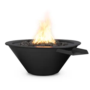 Cazo 24" Round Fire and Water Bowl, Powder Coated Metal - Pool Feature