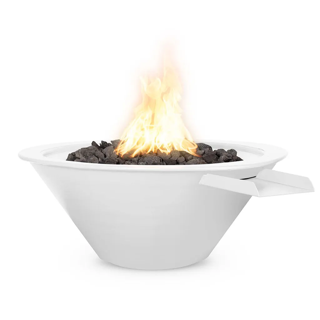 Cazo 24" Round Fire and Water Bowl, Powder Coated Metal - Pool Feature