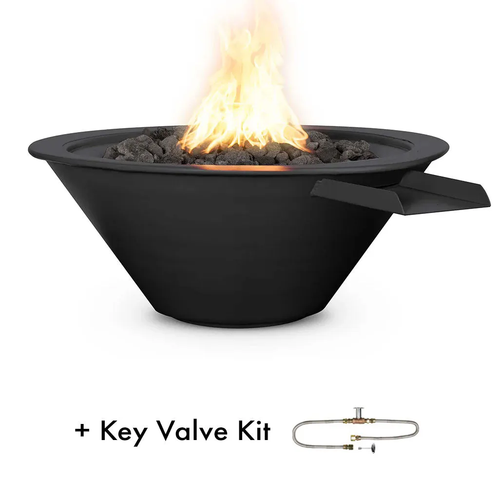 Cazo 24" Round Fire and Water Bowl, Powder Coated Metal - Pool Feature