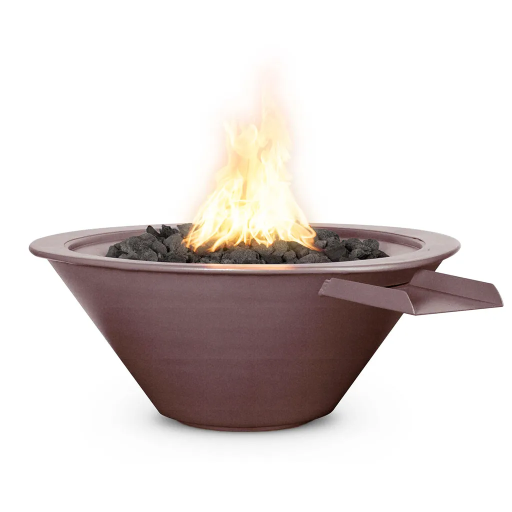 Cazo 24" Round Fire and Water Bowl, Powder Coated Metal - Pool Feature