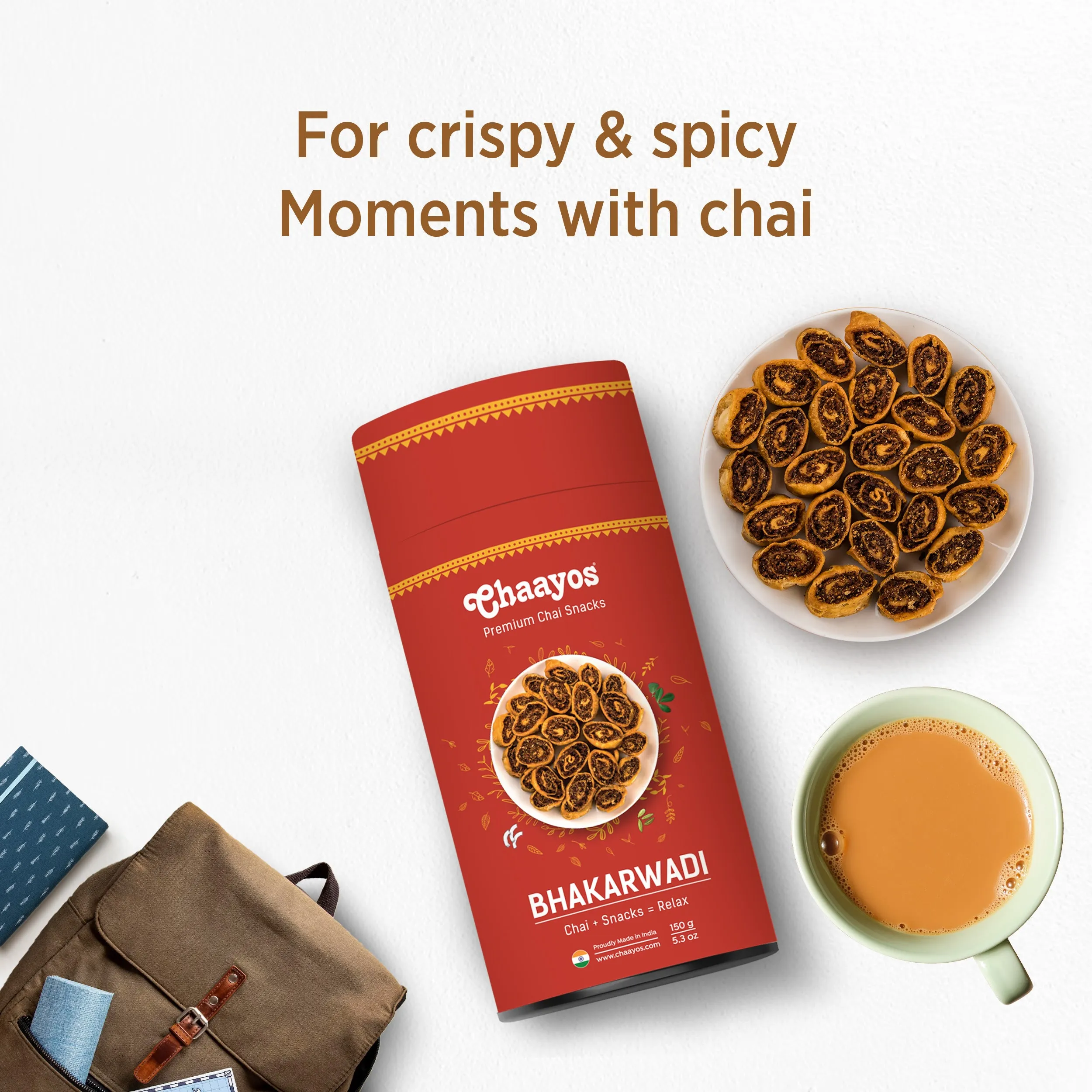 Chaayos Bhakarwadi | Ready to Eat Bhakarwadi Snacks | Mini Bhakarwadi | Indian Namkeen Nashta | Traditional Indian Snacks | Party Snacks