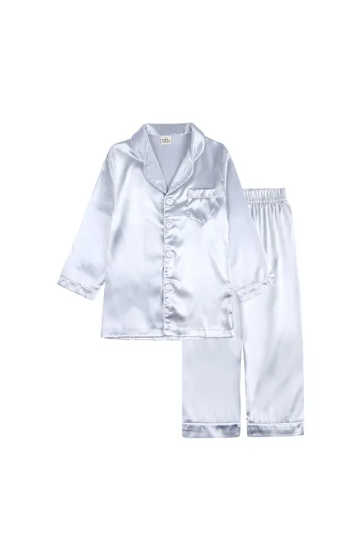 Children's Toddler Girl's Satin Long Sleeve Home Pyjama Sets