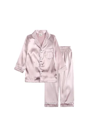 Children's Toddler Girl's Satin Long Sleeve Home Pyjama Sets