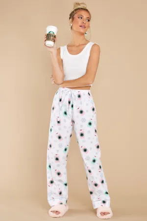 Coffee And Holiday Cheer White Multi Pajama Pants