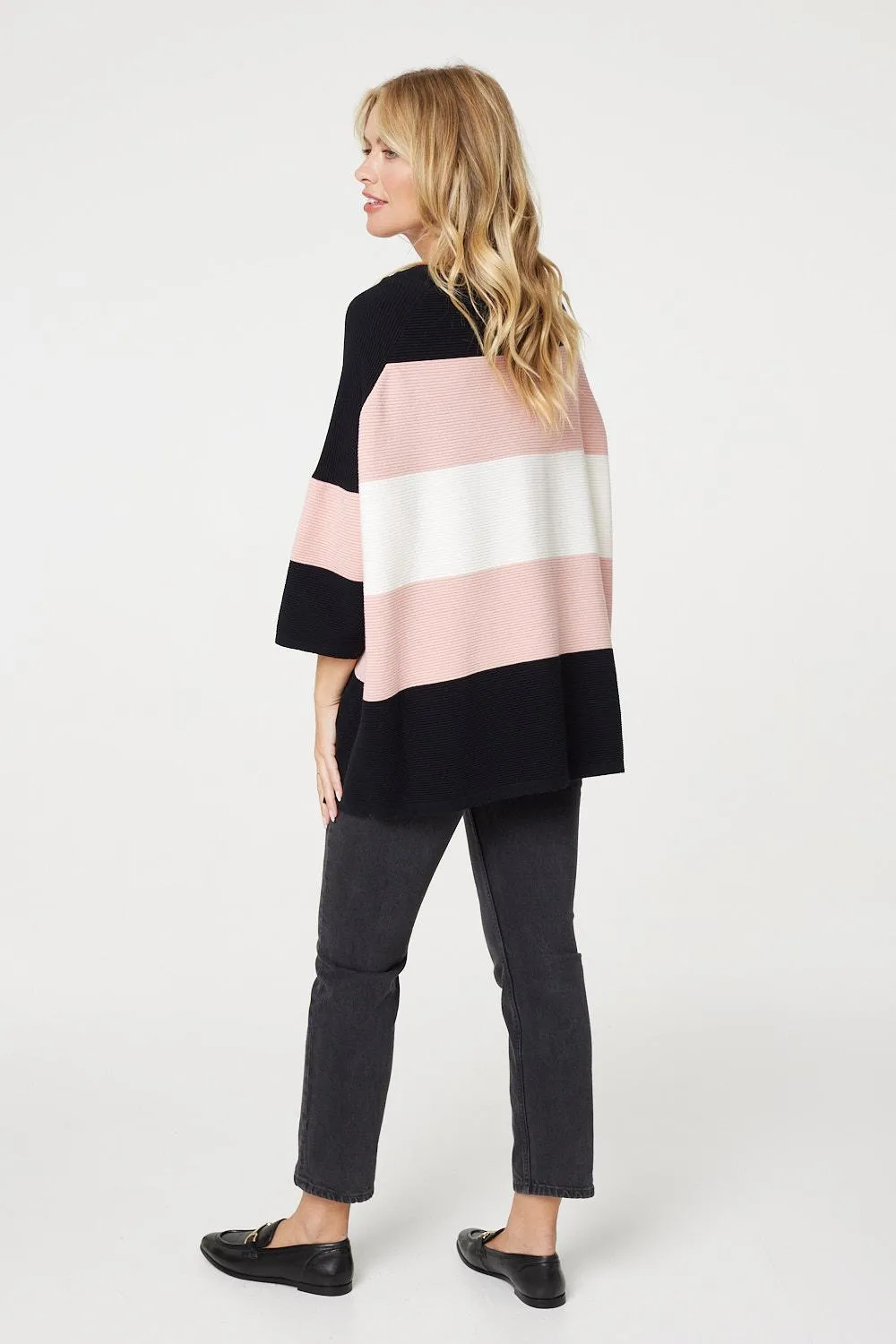 Colour Block Oversized Batwing Top