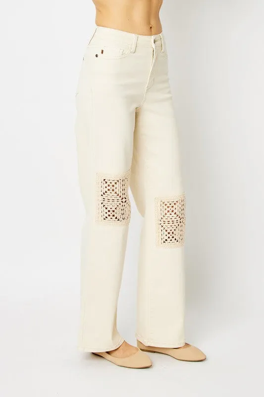 Crochet Patch Pants - Judy Blue