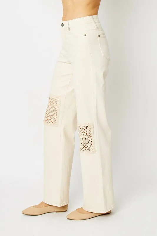 Crochet Patch Pants - Judy Blue