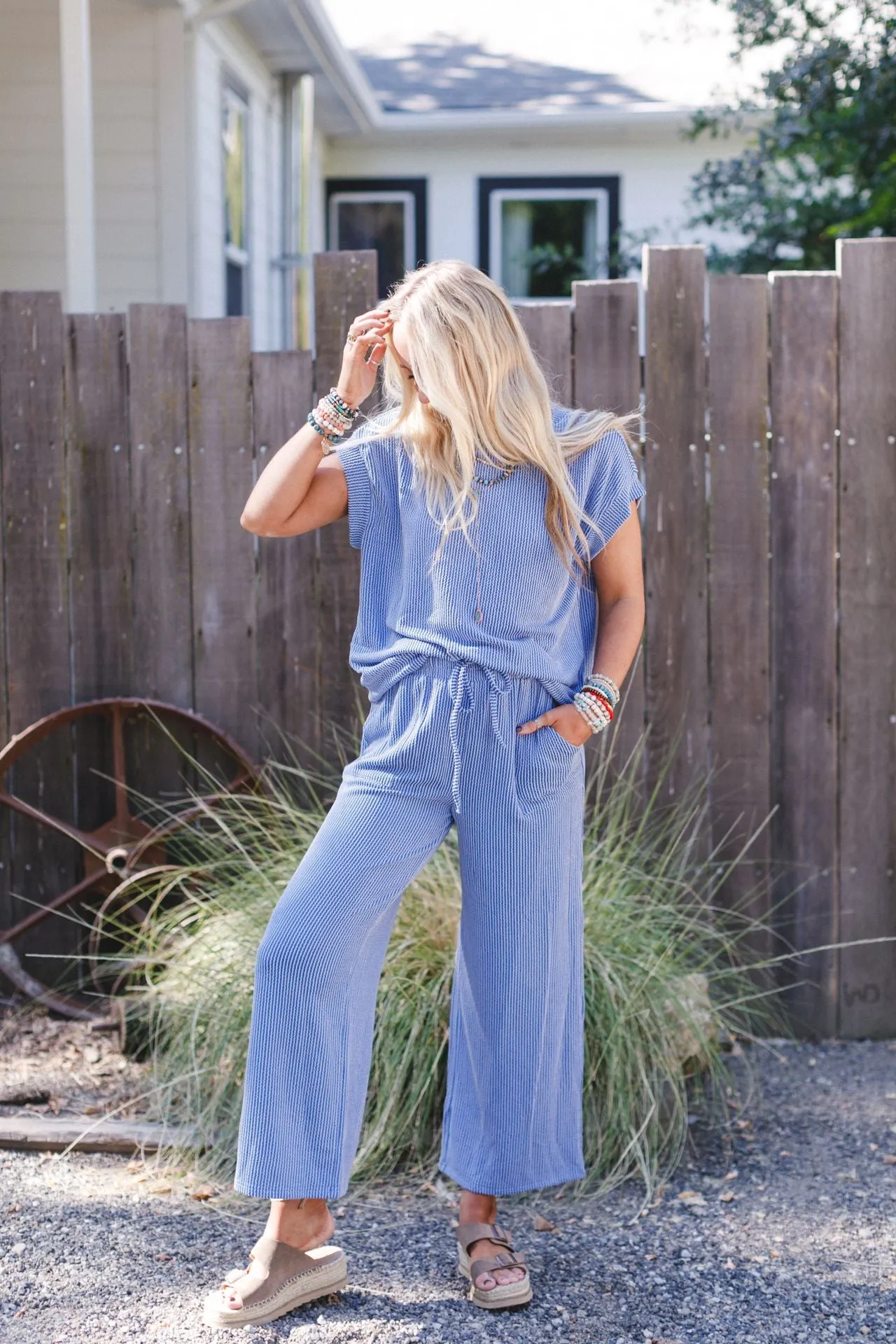 Crystal Clear Top And Pants Set - Blue