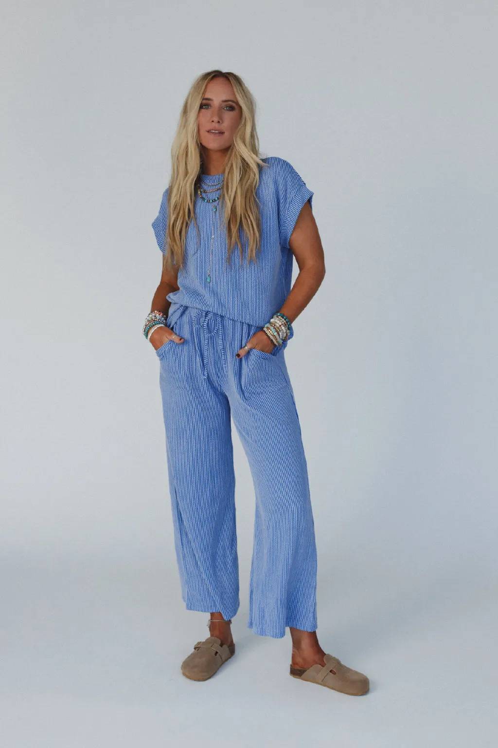 Crystal Clear Top And Pants Set - Blue