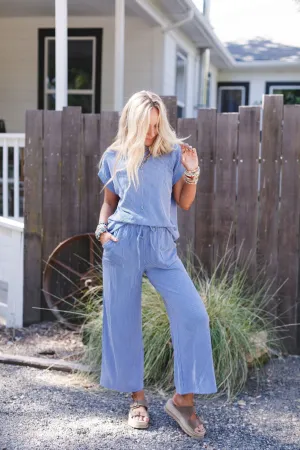 Crystal Clear Top And Pants Set - Blue