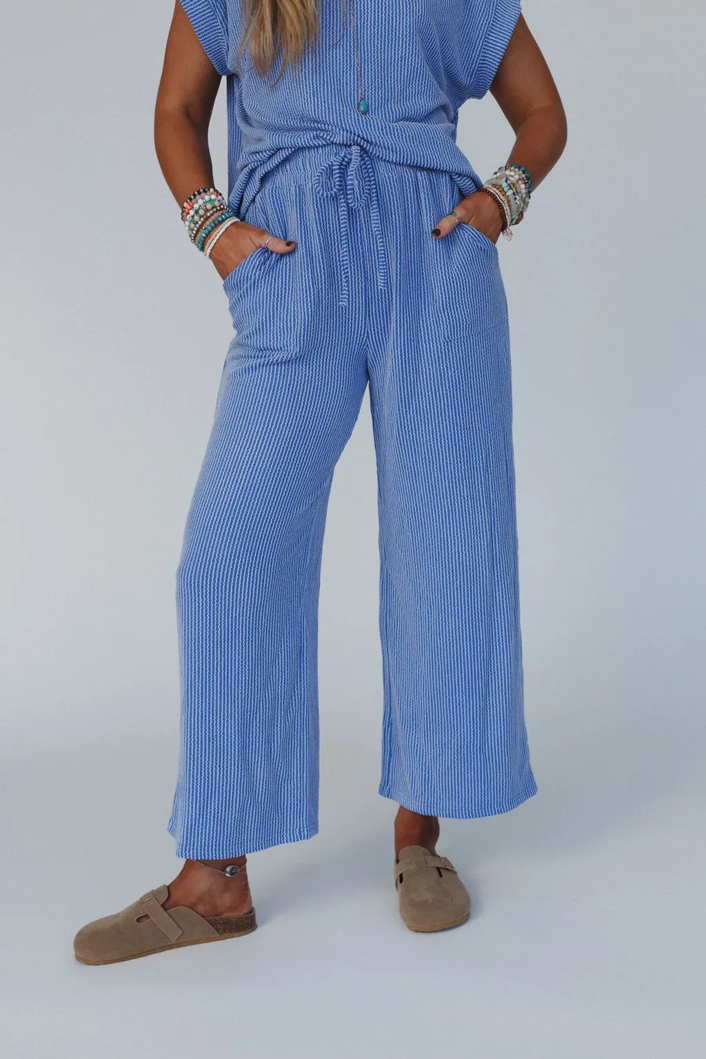 Crystal Clear Top And Pants Set - Blue