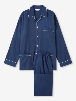 DEREK ROSE Balmoral Brushed Cotton Pyjamas NAVY