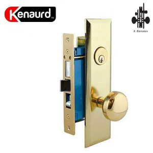 Heavy Duty Mortise Knob Lock - 2-1/2″ Backset - US3 - Polished Brass - Entrance - RH