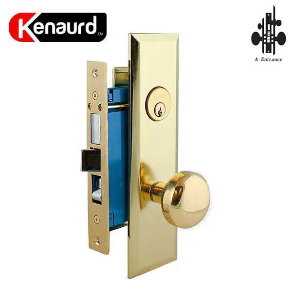 Heavy Duty Mortise Lockset - 2-3/4" Backset (Larger) - US3- Polished Brass - LH