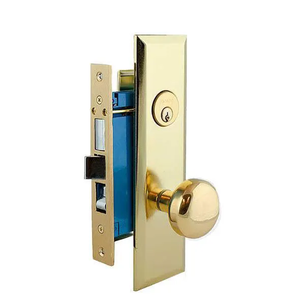 Heavy Duty Mortise Lockset - 2-3/4" Backset (Larger) - US3- Polished Brass - LH