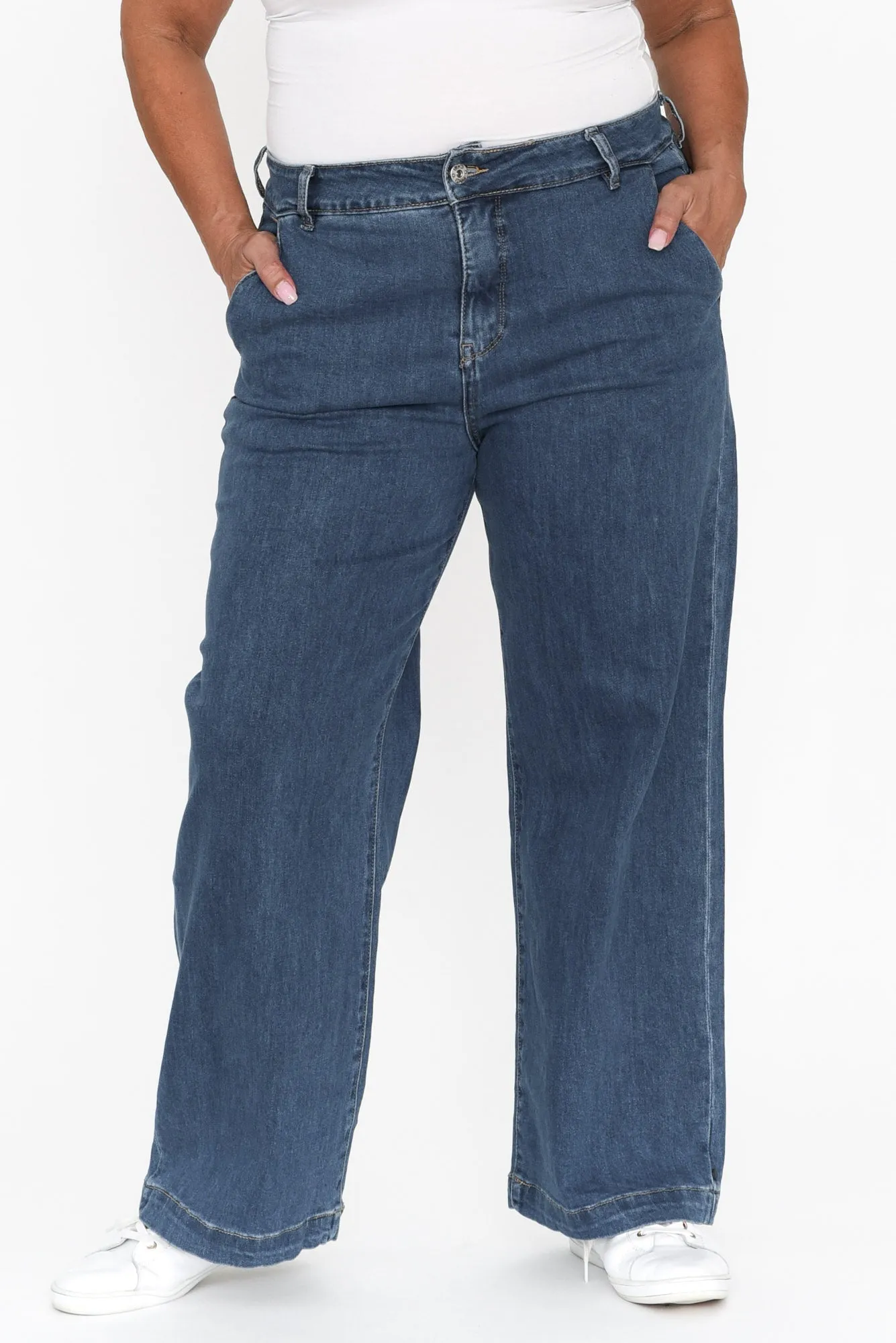 Izzy Dark Blue Wide Leg Jeans