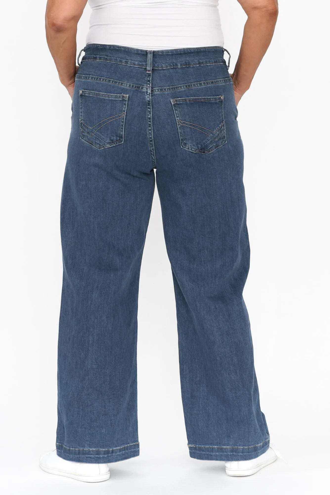 Izzy Dark Blue Wide Leg Jeans