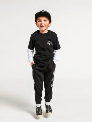 Little Boys Iconic Stone Fleece Pants - Black