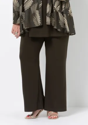 Olive Jersey Palazzo Pant