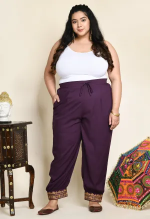 Plus Size Plus Size Aari Purple Trousers