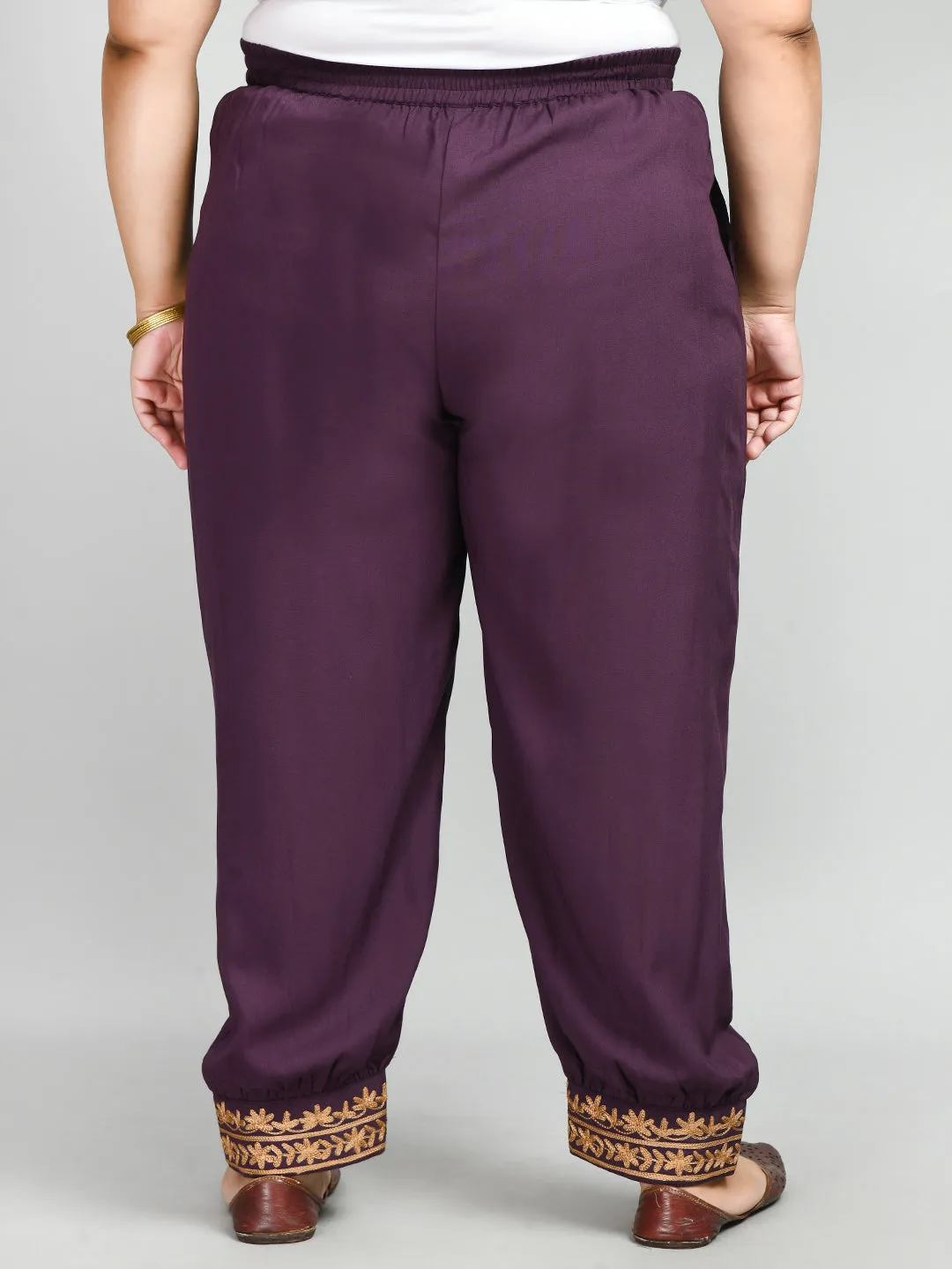 Plus Size Plus Size Aari Purple Trousers