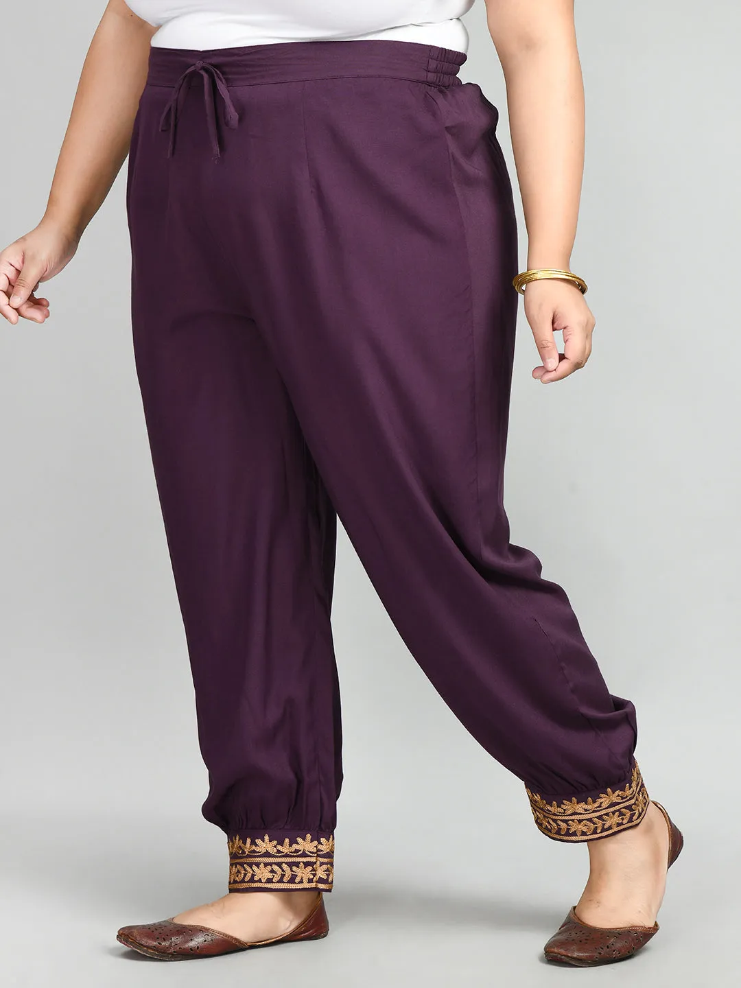 Plus Size Plus Size Aari Purple Trousers