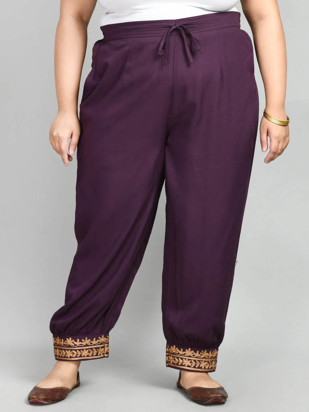 Plus Size Plus Size Aari Purple Trousers