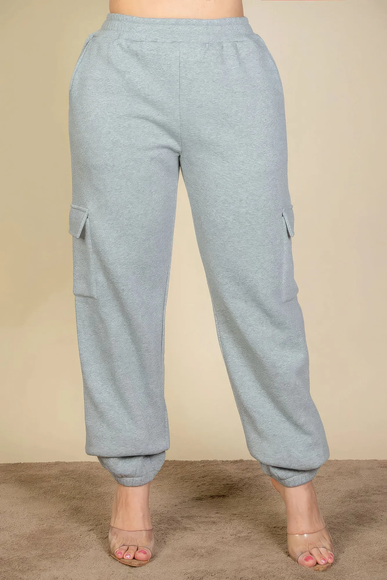 Plus size side pocket drawstring waist sweatpants