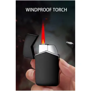 Single Burner Metal Windproof Lighter - Pocket Lighter - Refillable Butane Torch Lighter