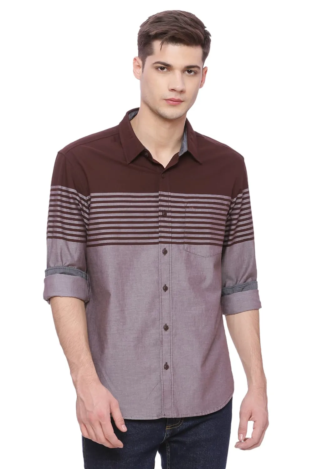 Slim Fit Engineered Stripe Shirt