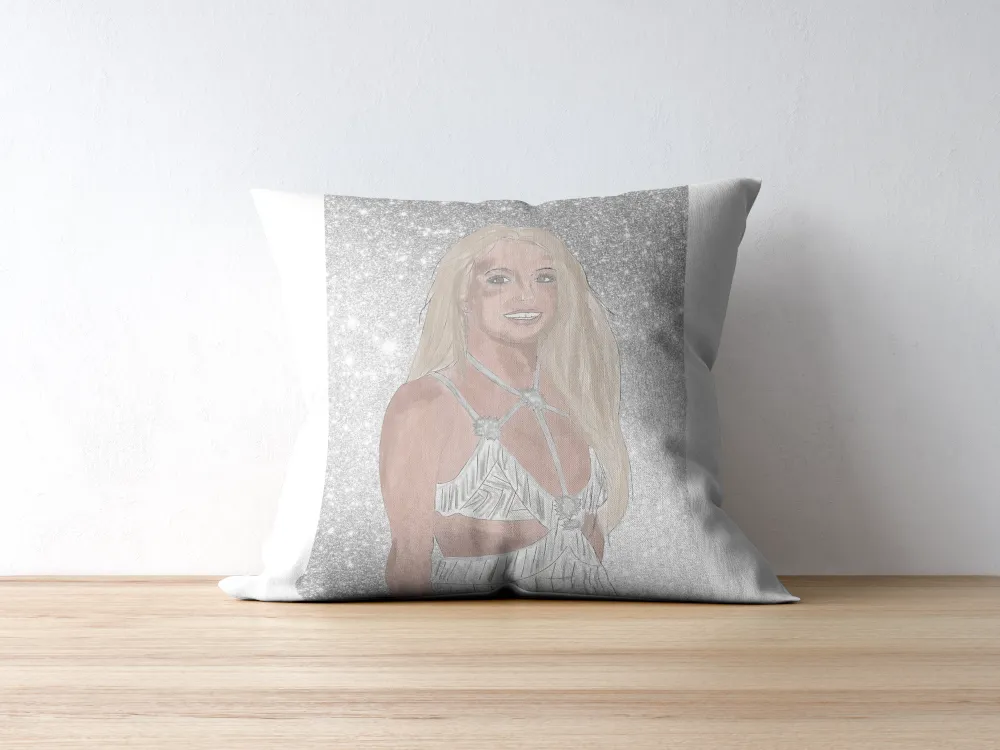 Sparkly Britney Spears Poster PRINTABLE ART, Music Fan Art, Glam Wall Art, Pastel Wall Art, Silver Wall Art, Pop Art Wall, Drawing Famous Artists